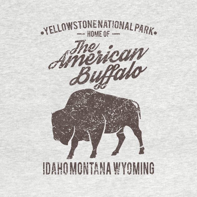 Yellowstone - The American Buffalo, Vintage/Retro Design by VintageArtwork